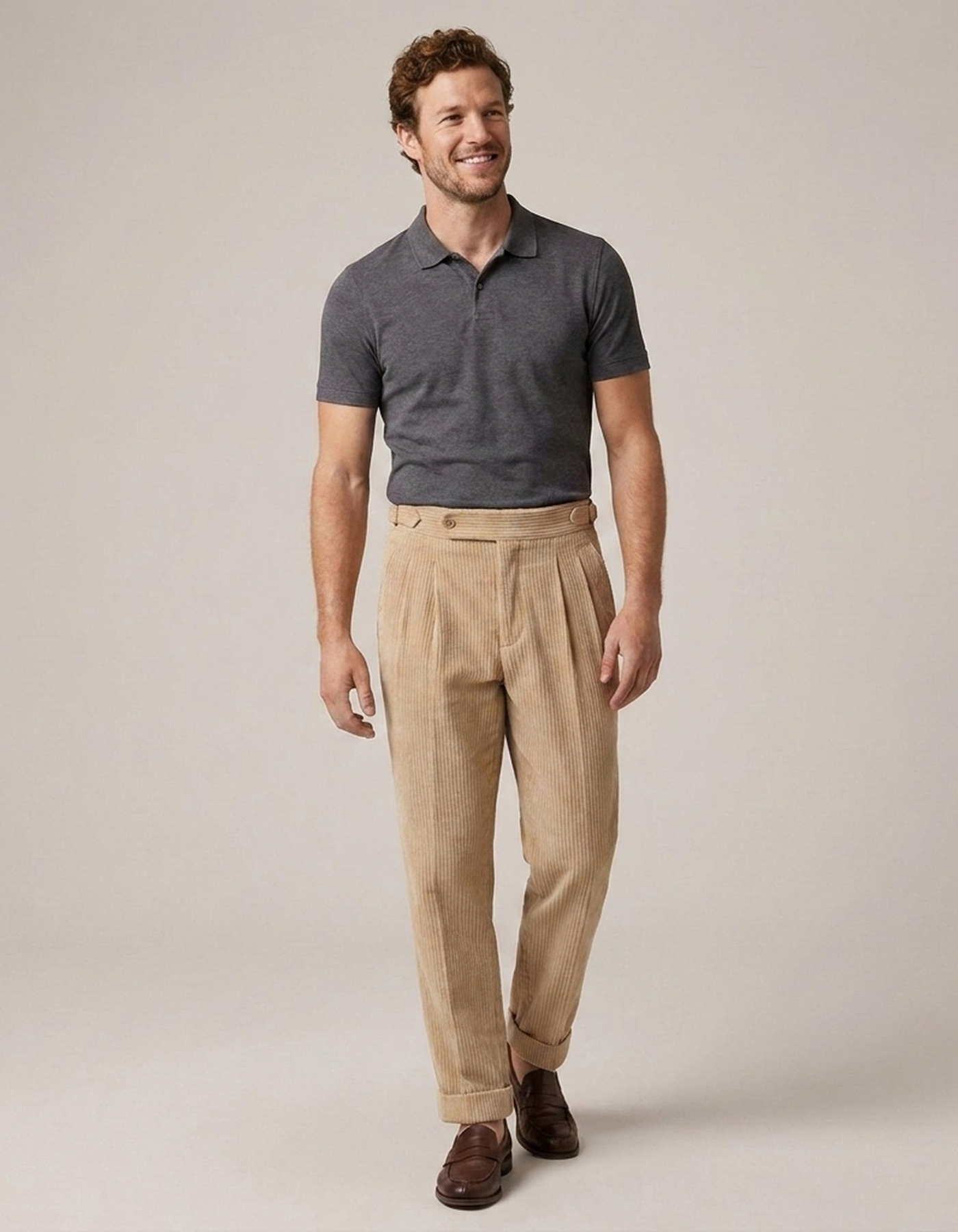 PLUXSTYLE::numise::mens-tailored-pleated-trousers::front