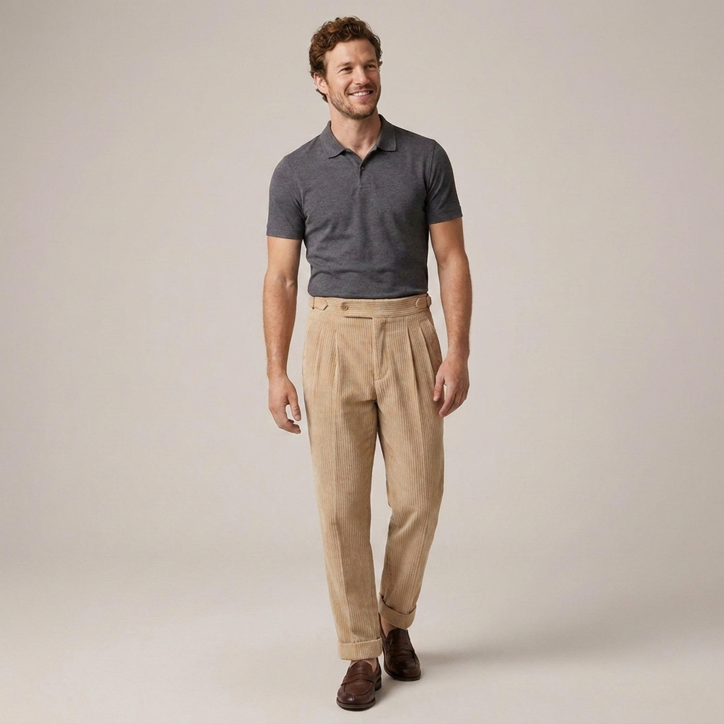 PLUXSTYLE::numise::mens-tailored-pleated-trousers::front