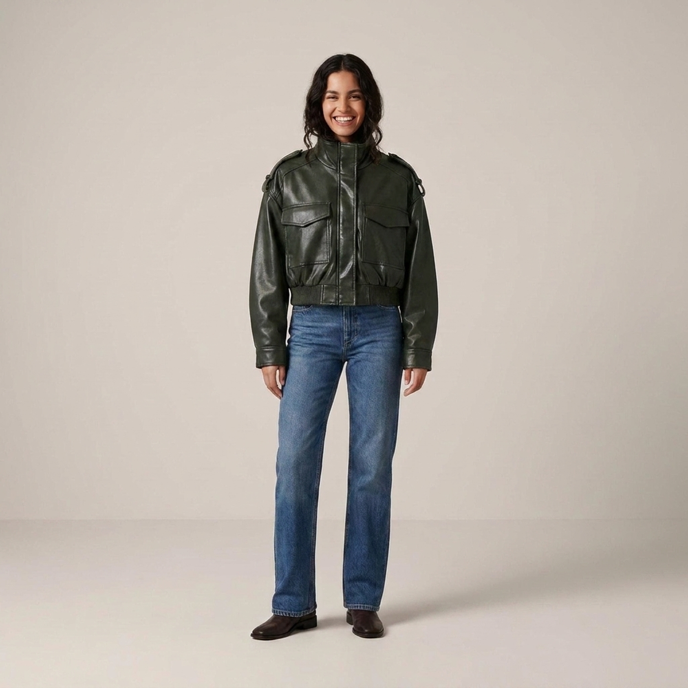 PLUXSTYLE::numise::womens-cropped-parka::front