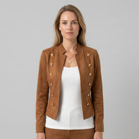 Cropped Blazer with -Tone Buttons