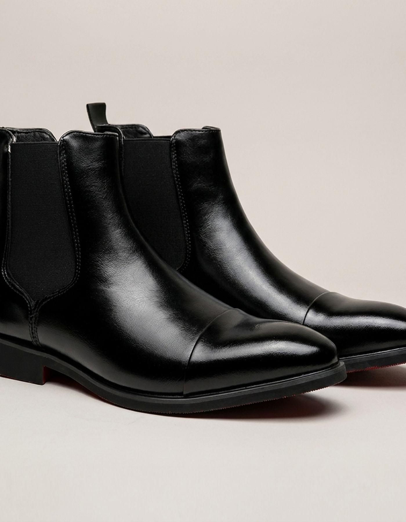PLUXSTYLE::numise::mens-cap-toe-chelsea-boots::pack-black
