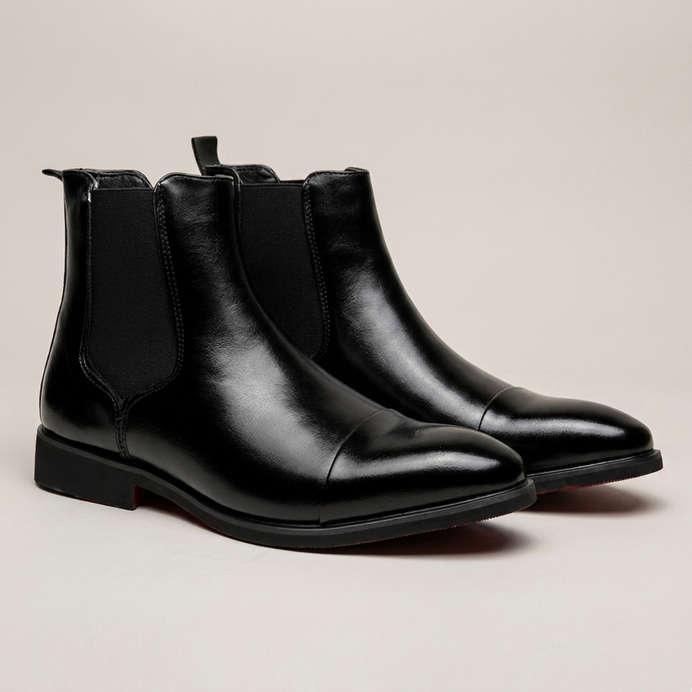 PLUXSTYLE::numise::mens-cap-toe-chelsea-boots::pack-black