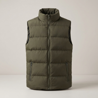 PLUXSTYLE::numise::mens-warm-sleeveless-puffer-vest::pack-army-green