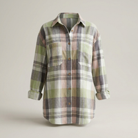 PLUXSTYLE::numise::mia-oversized-plaid-cardigan-top::pack-green