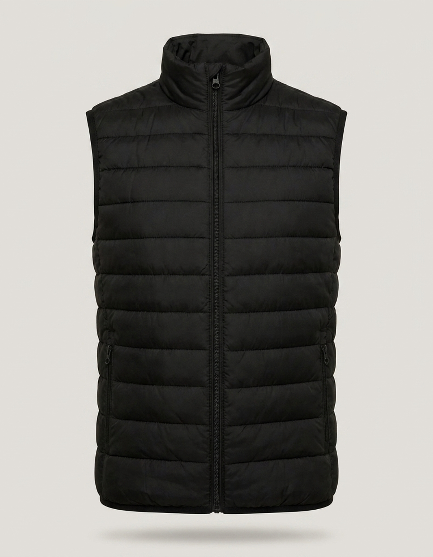 PLUXSTYLE::numise::mens-lightweight-puffer-vest::pack-black