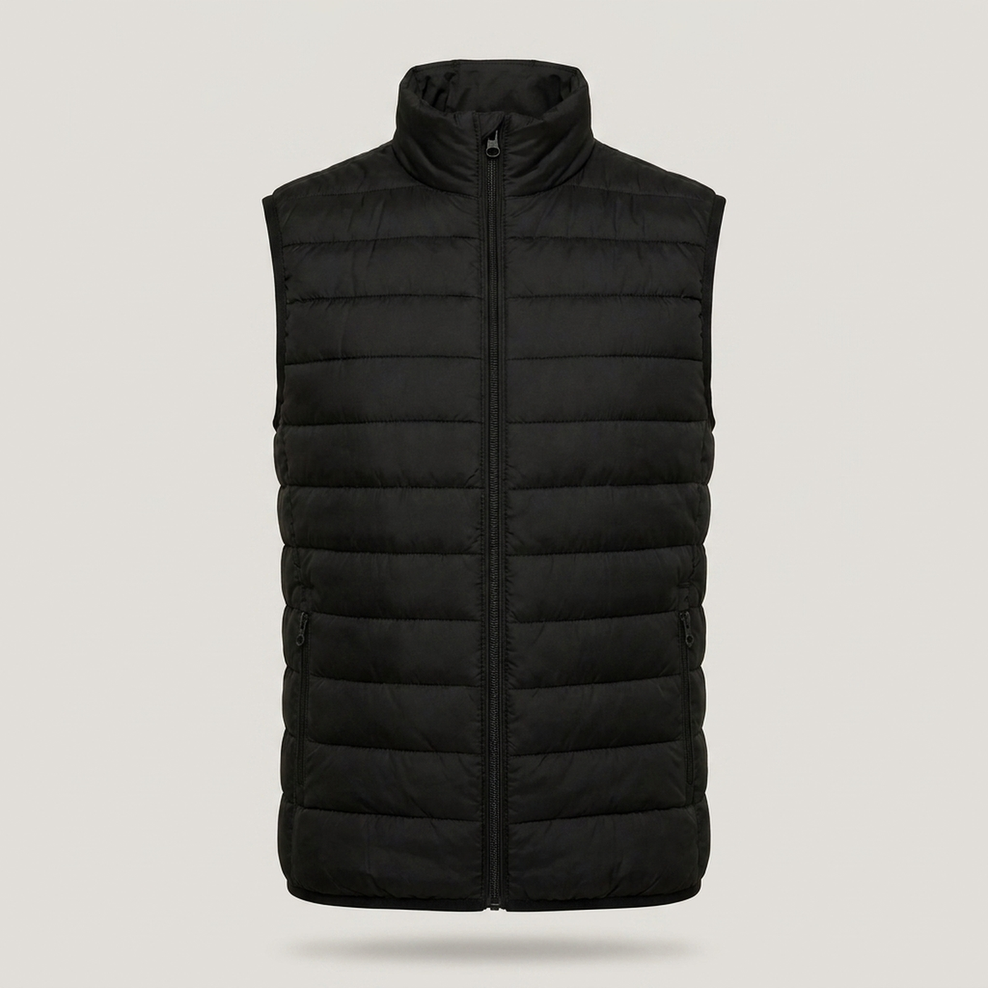 PLUXSTYLE::numise::mens-lightweight-puffer-vest::pack-black