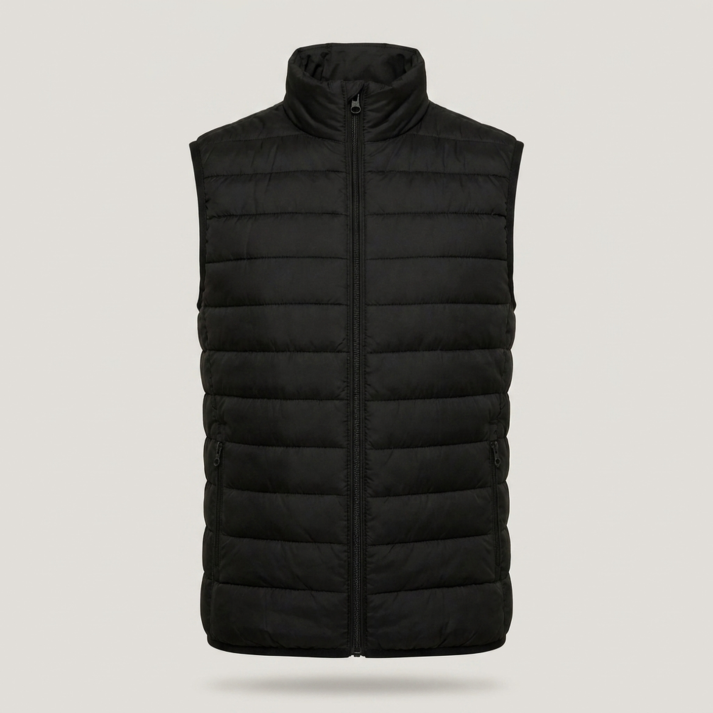 PLUXSTYLE::numise::mens-lightweight-puffer-vest::pack-black