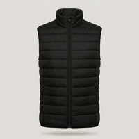 PLUXSTYLE::numise::mens-lightweight-puffer-vest::pack-black