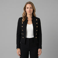 Cropped Blazer with -Tone Buttons