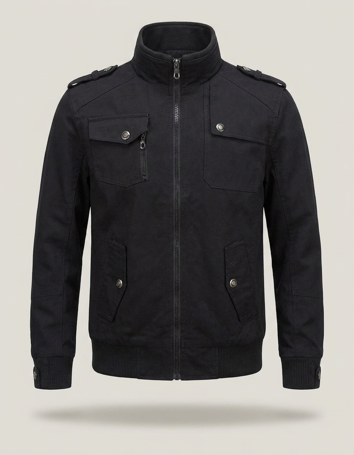 PLUXSTYLE::numise::mens-everyday-zip-up-parka::pack-black