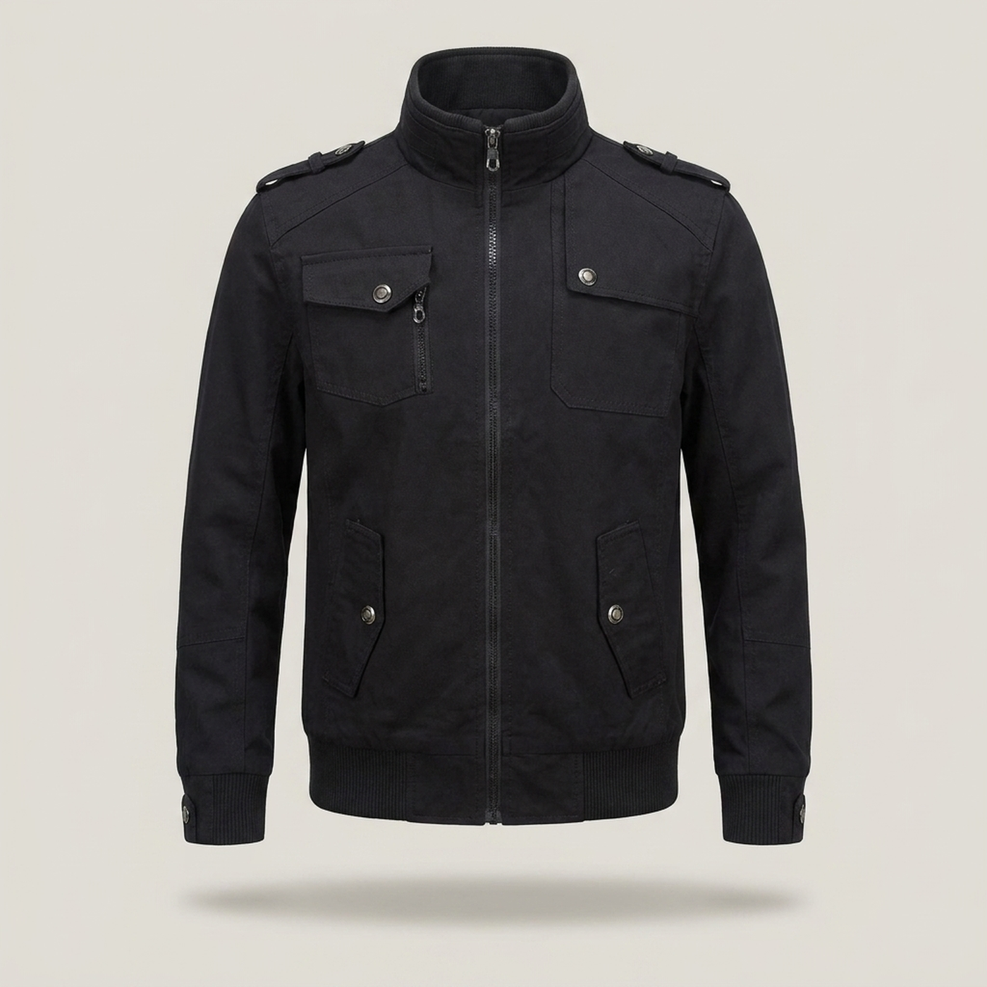 PLUXSTYLE::numise::mens-everyday-zip-up-parka::pack-black
