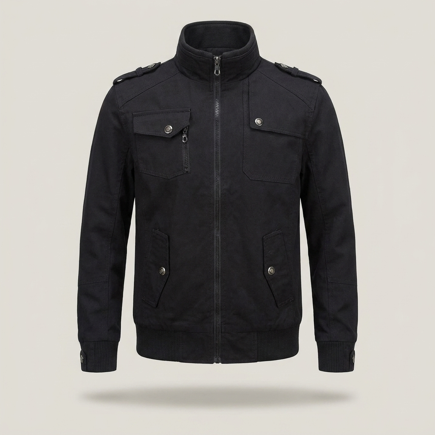 PLUXSTYLE::numise::mens-everyday-zip-up-parka::pack-black