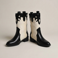 PLUXSTYLE::numise::embroidered-western-ankle-boots::pack-beige