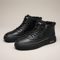 PLUXSTYLE::numise::mens-everyday-business-boots::pack-black-with-fleece-lining