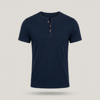 PLUXSTYLE::numise::mens-everyday-henley-top::pack-navy-blue