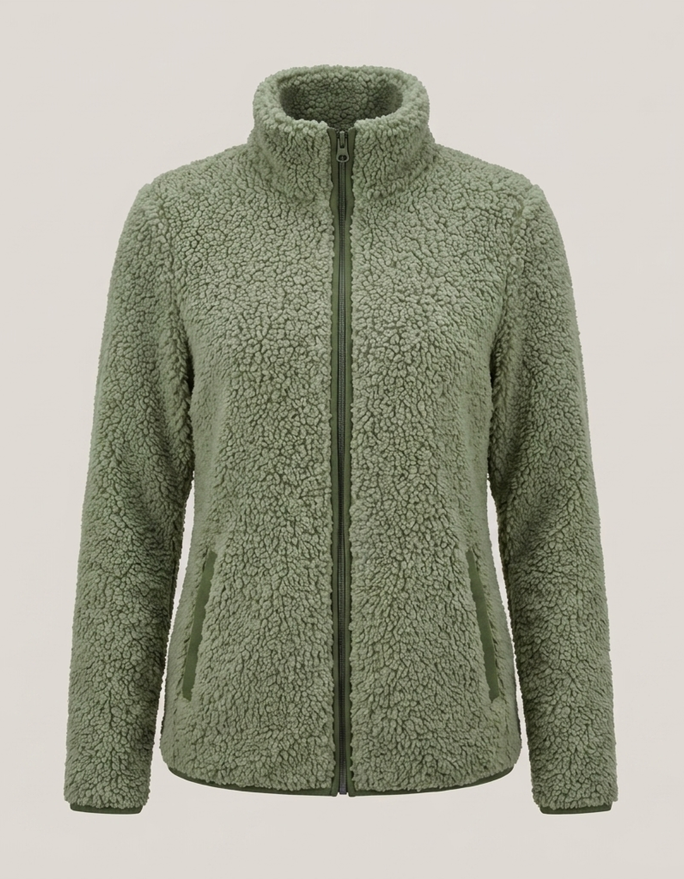 PLUXSTYLE::numise::womens-high-collar-parka::pack-olive-green
