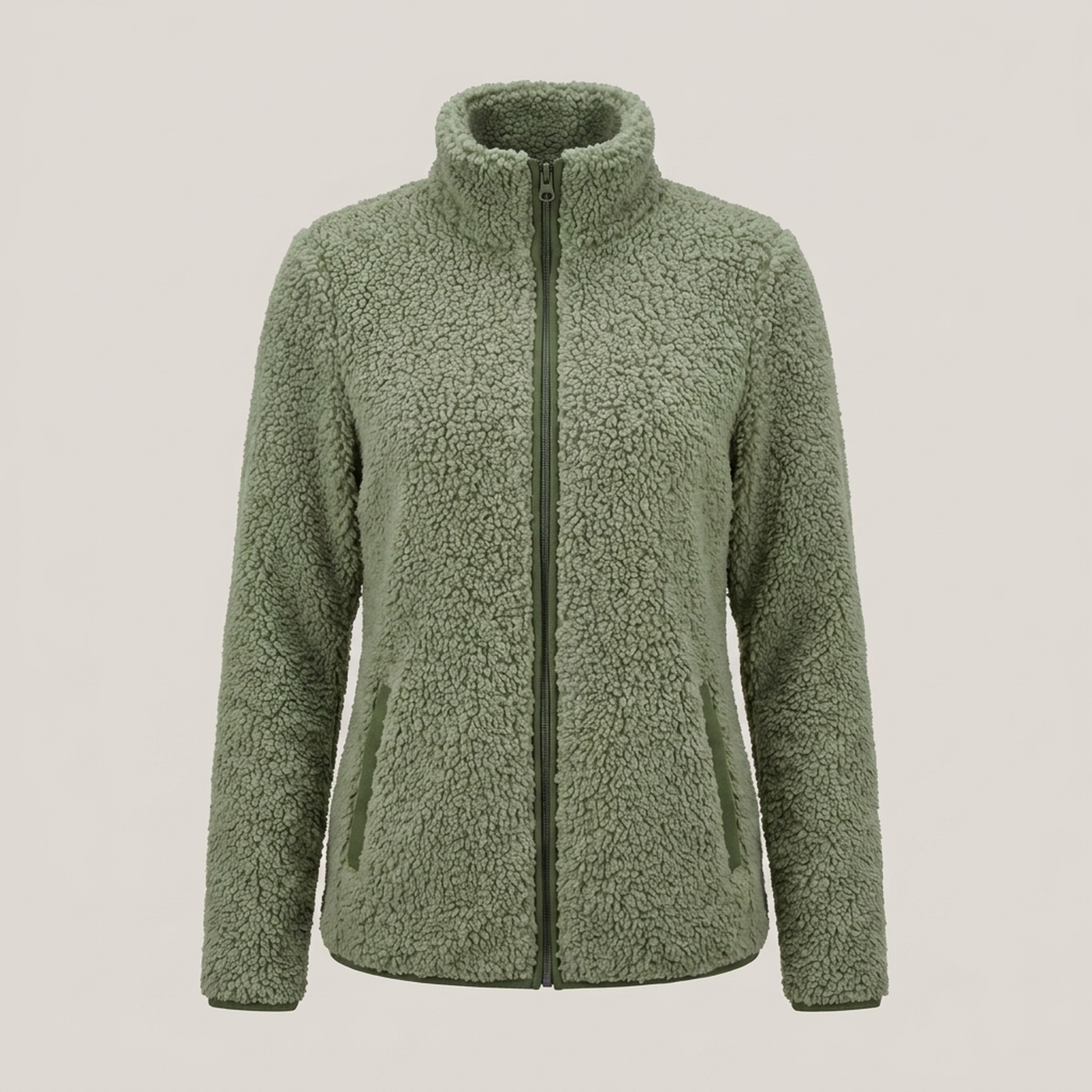 PLUXSTYLE::numise::womens-high-collar-parka::pack-olive-green
