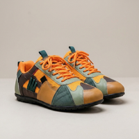 PLUXSTYLE::numise::color-block-retro-sneakers::closeup-detail