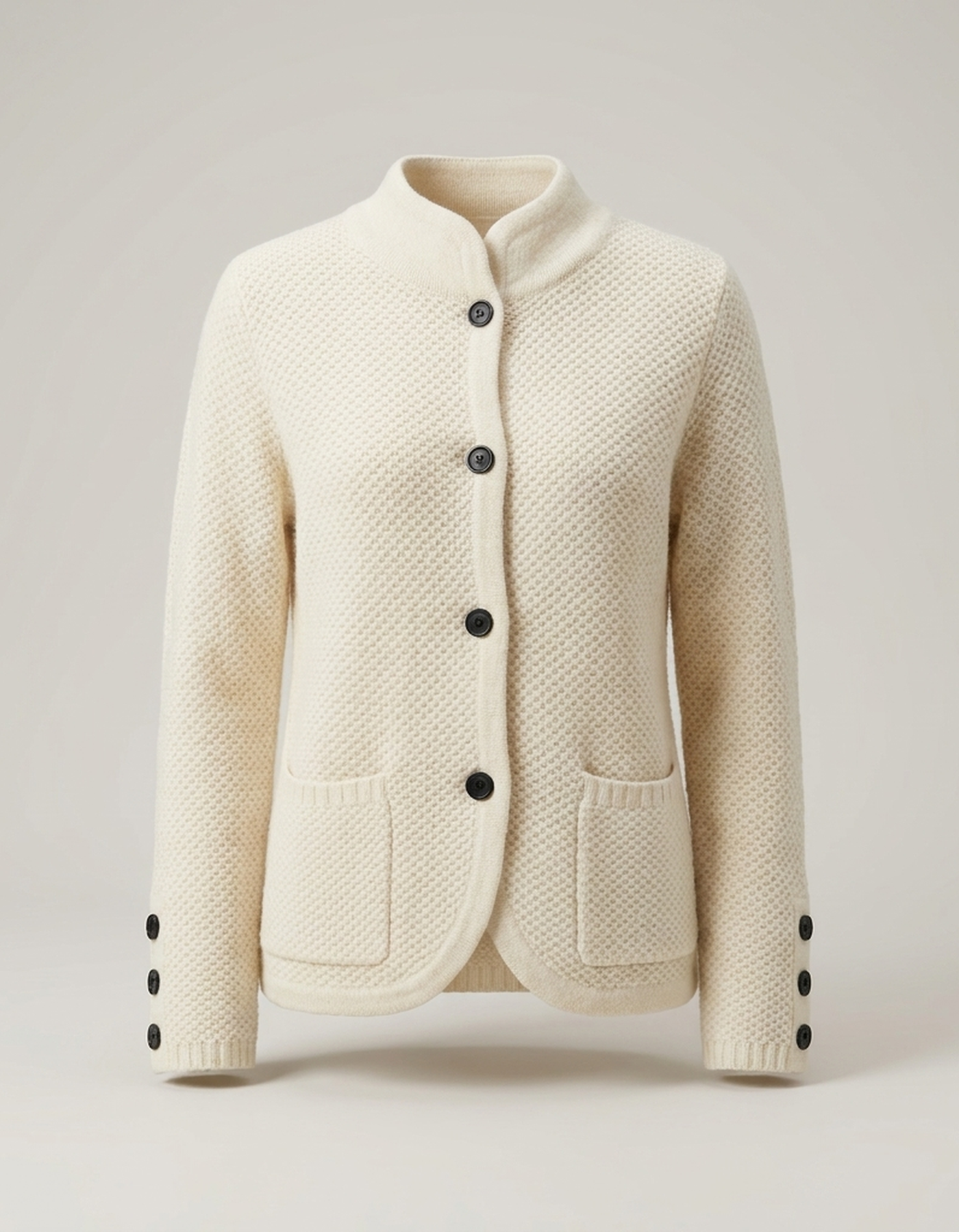 PLUXSTYLE::numise::relaxed-button-front-cardigan::pack-white