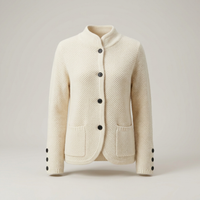 PLUXSTYLE::numise::relaxed-button-front-cardigan::pack-white