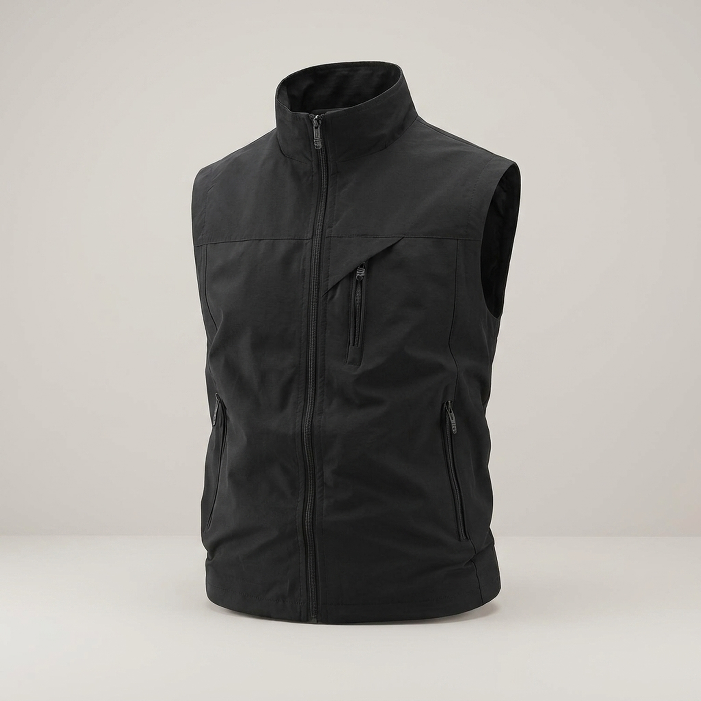 PLUXSTYLE::numise::mens-sleeveless-parka::pack-black