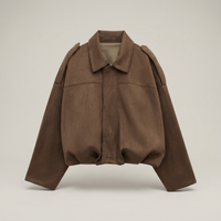 PLUXSTYLE::numise::oversized-bomber-parka::pack-coffee-brown