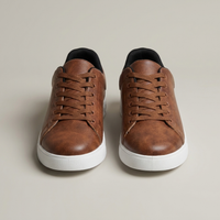 PLUXSTYLE::numise::mens-clean-low-top-sneakers::pack-brown