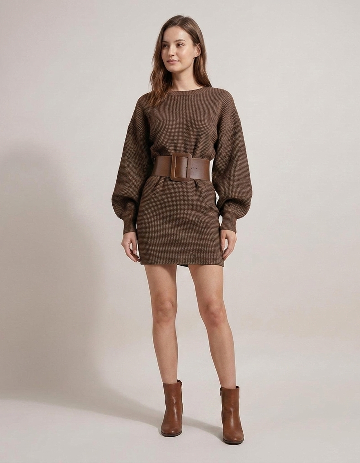 PLUXSTYLE::numise::aderisse-belted-mini-dress::front