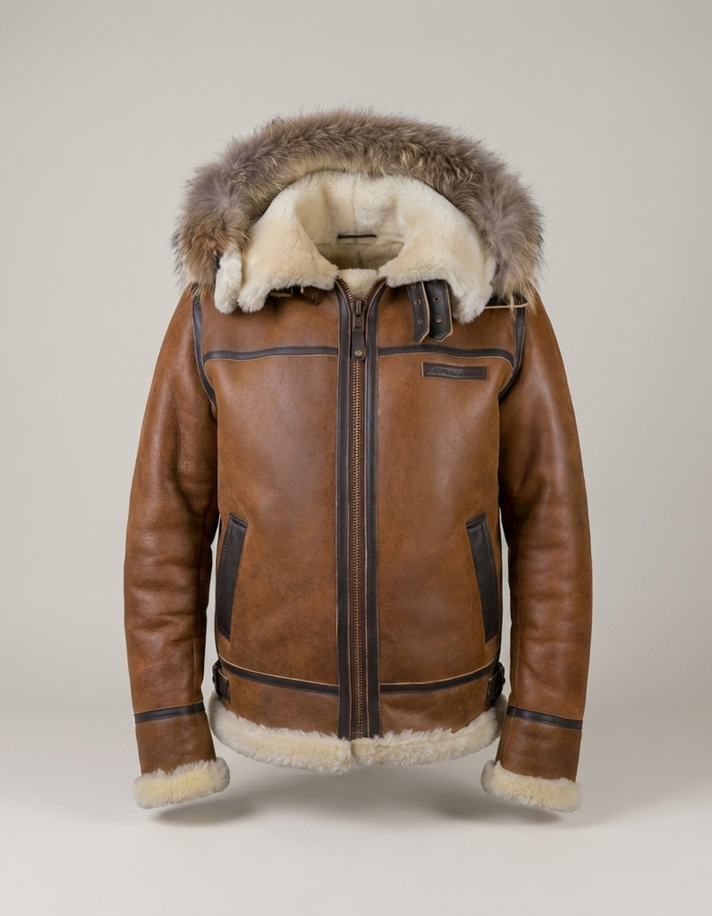 PLUXSTYLE::numise::mens-hooded-aviator-parka::pack-brown