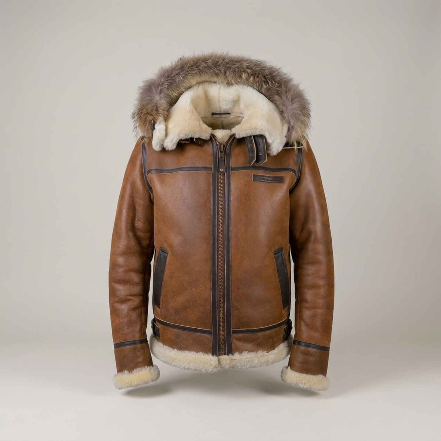 PLUXSTYLE::numise::mens-hooded-aviator-parka::pack-brown