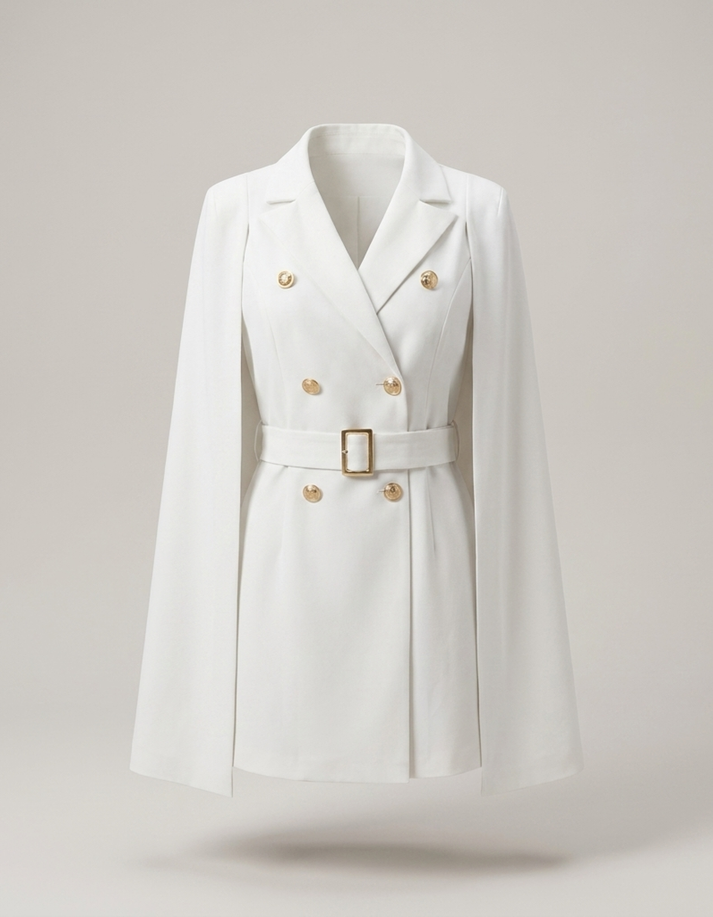 PLUXSTYLE::numise::cape-shoulder-belted-parka::pack-white