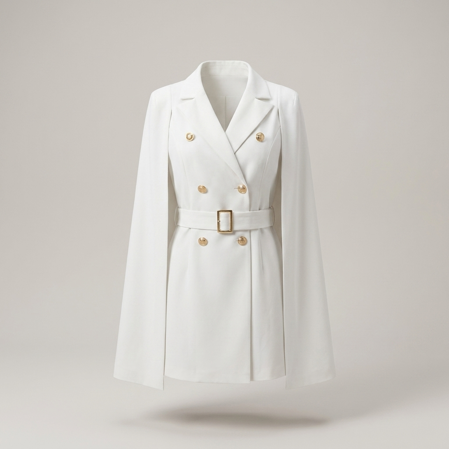 PLUXSTYLE::numise::cape-shoulder-belted-parka::pack-white