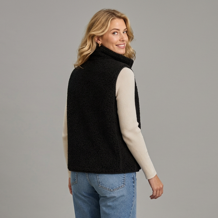 Eliza | Women's Cropped Puffer Vest with Stand Collar