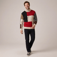 PLUXSTYLE::numise::mens-color-block-turtleneck-sweater::front