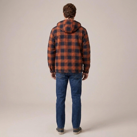 PLUXSTYLE::numise::everyday-plaid-parka::back
