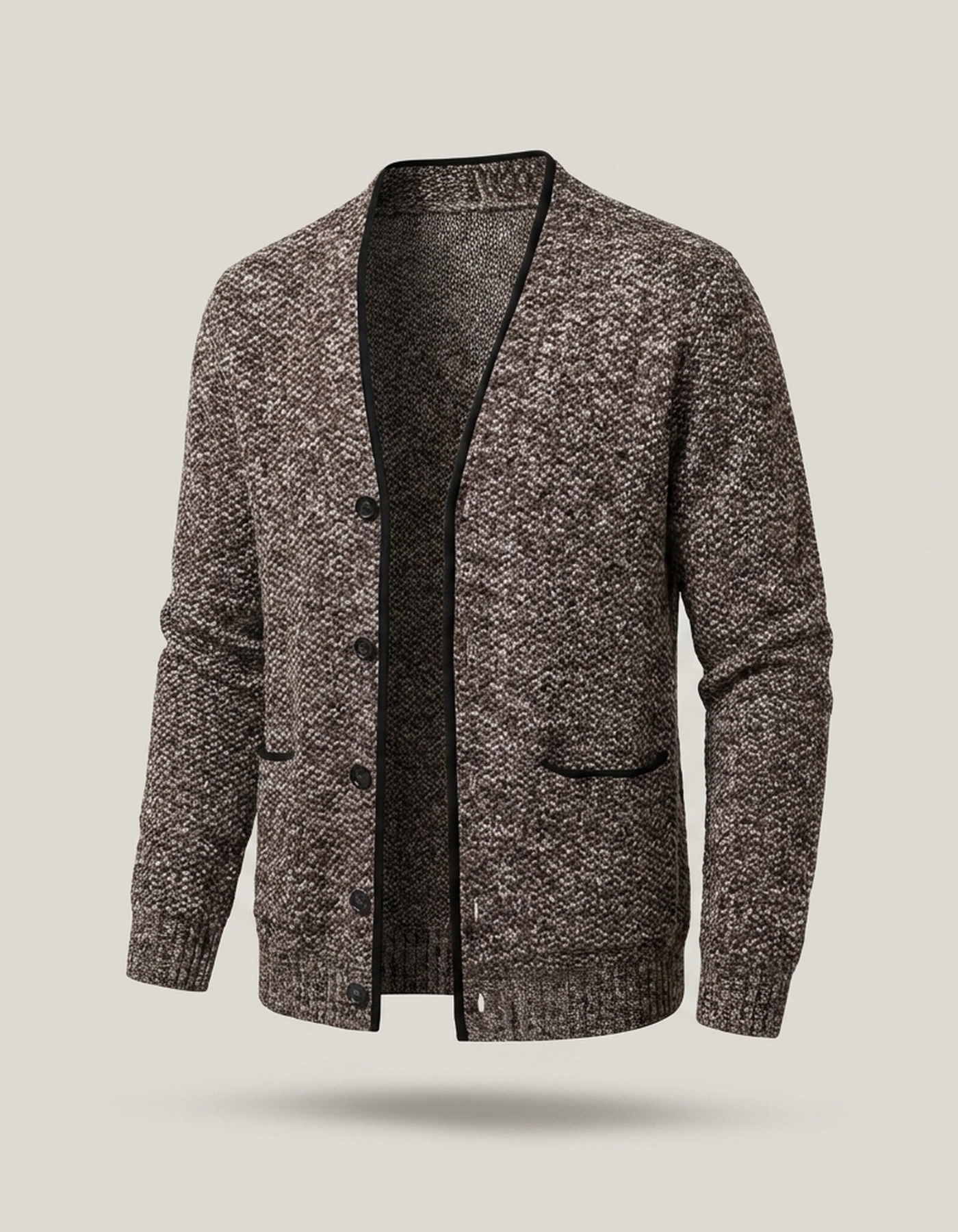 PLUXSTYLE::numise::mens-pocket-front-cardigan::pack-brown