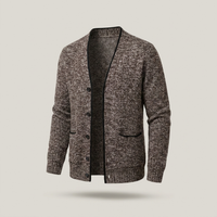 PLUXSTYLE::numise::mens-pocket-front-cardigan::pack-brown