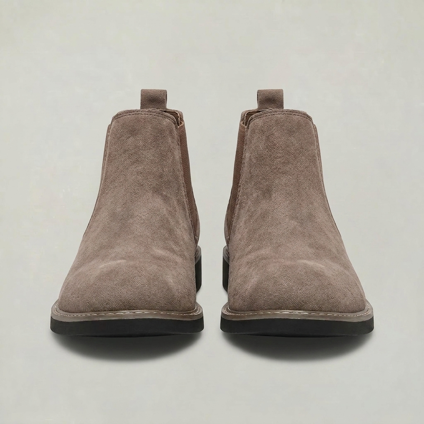 PLUXSTYLE::numise::mens-gray-slip-on-chelsea-boots::pack-taupe