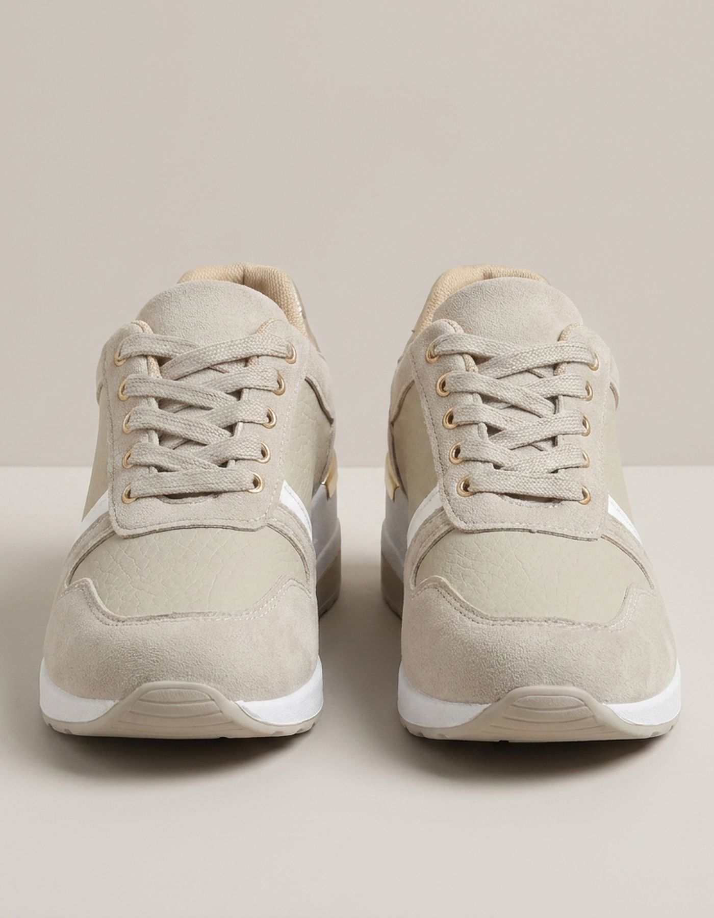 PLUXSTYLE::numise::everyday-lace-up-platform-sneakers::pack-beige