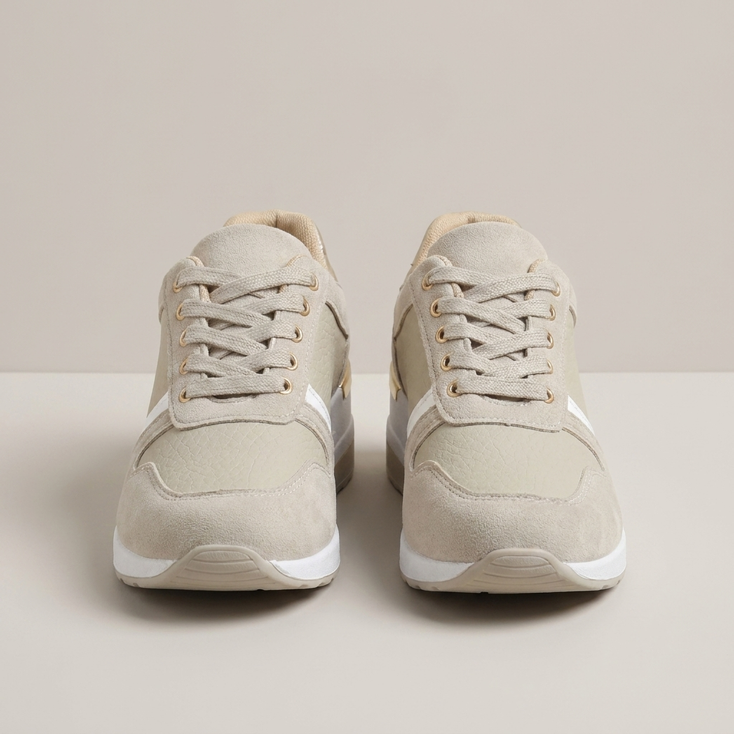 PLUXSTYLE::numise::everyday-lace-up-platform-sneakers::pack-beige