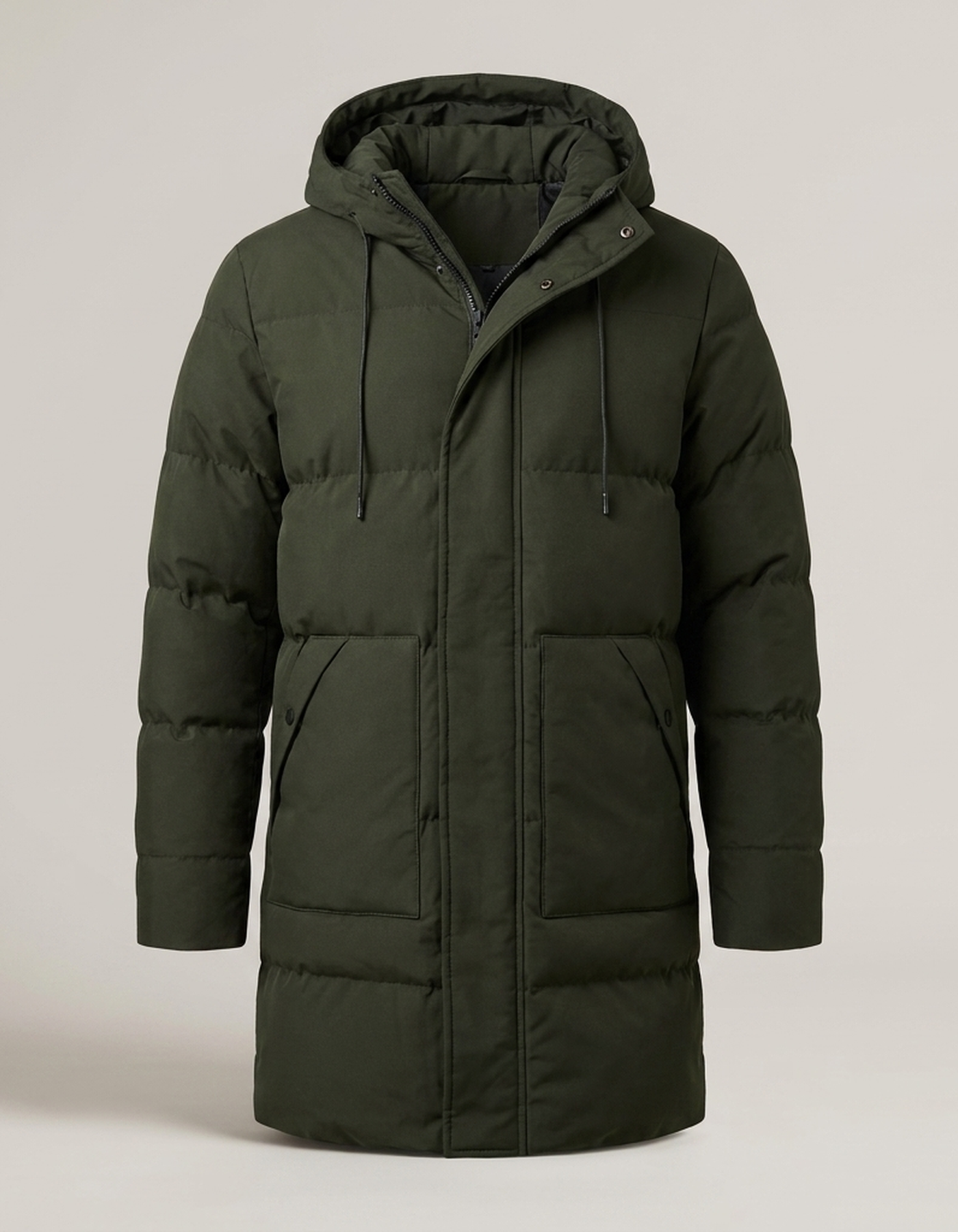 PLUXSTYLE::numise::mens-mid-length-hooded-parka::pack-green