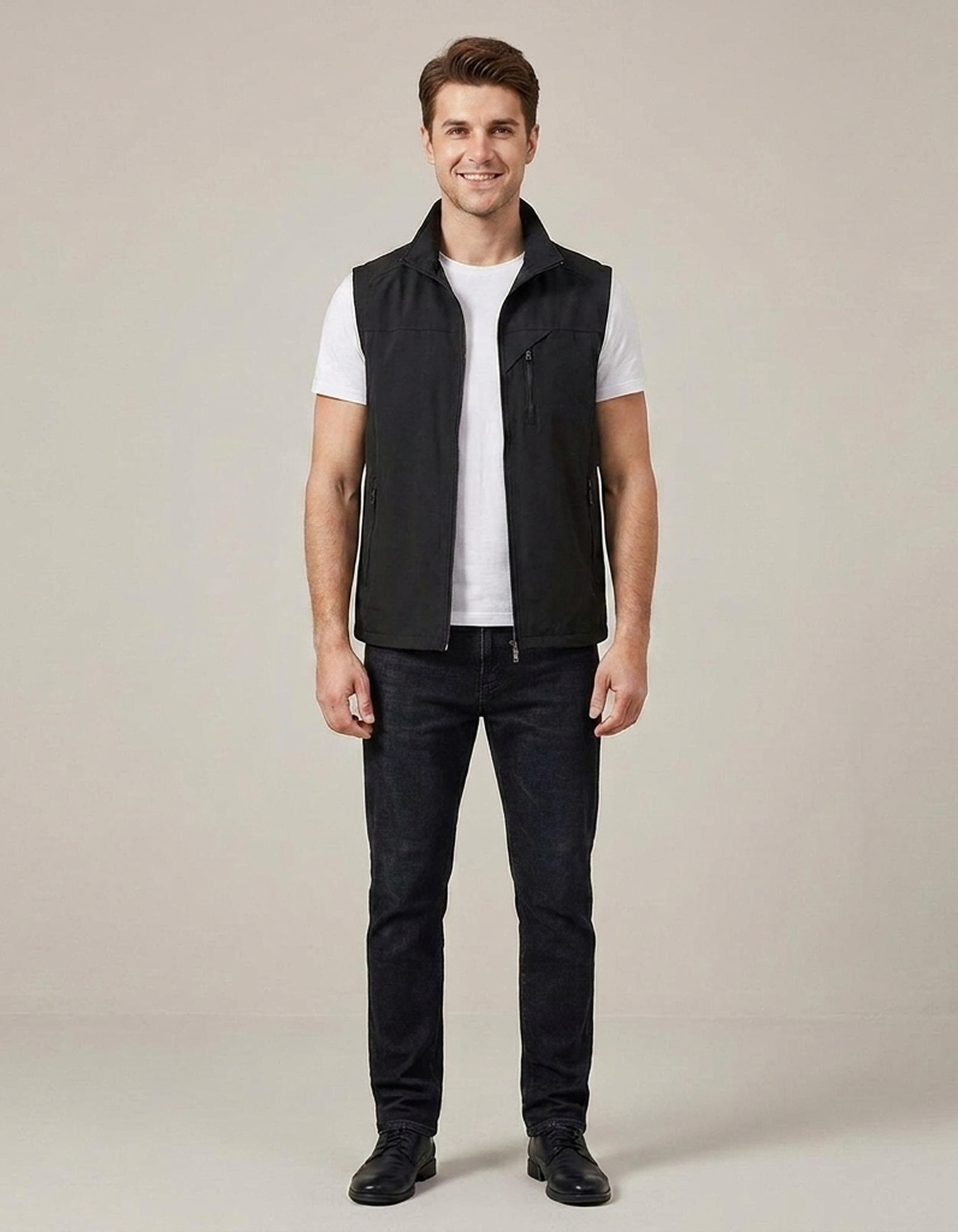 PLUXSTYLE::numise::mens-sleeveless-parka::front