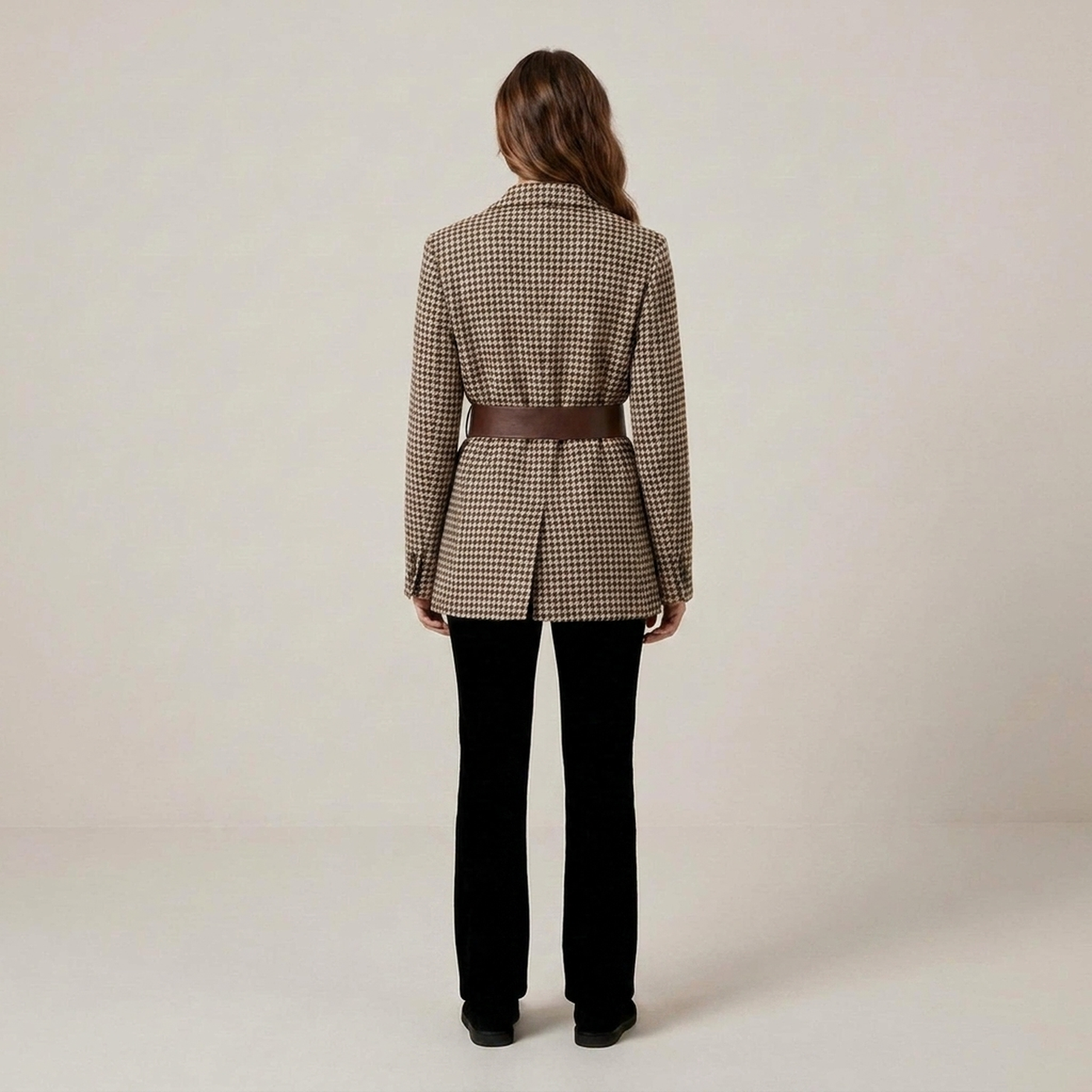 PLUXSTYLE::numise::womens-houndstooth-parka::back