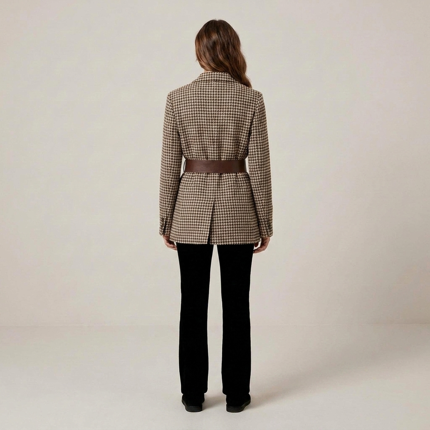 PLUXSTYLE::numise::womens-houndstooth-parka::back