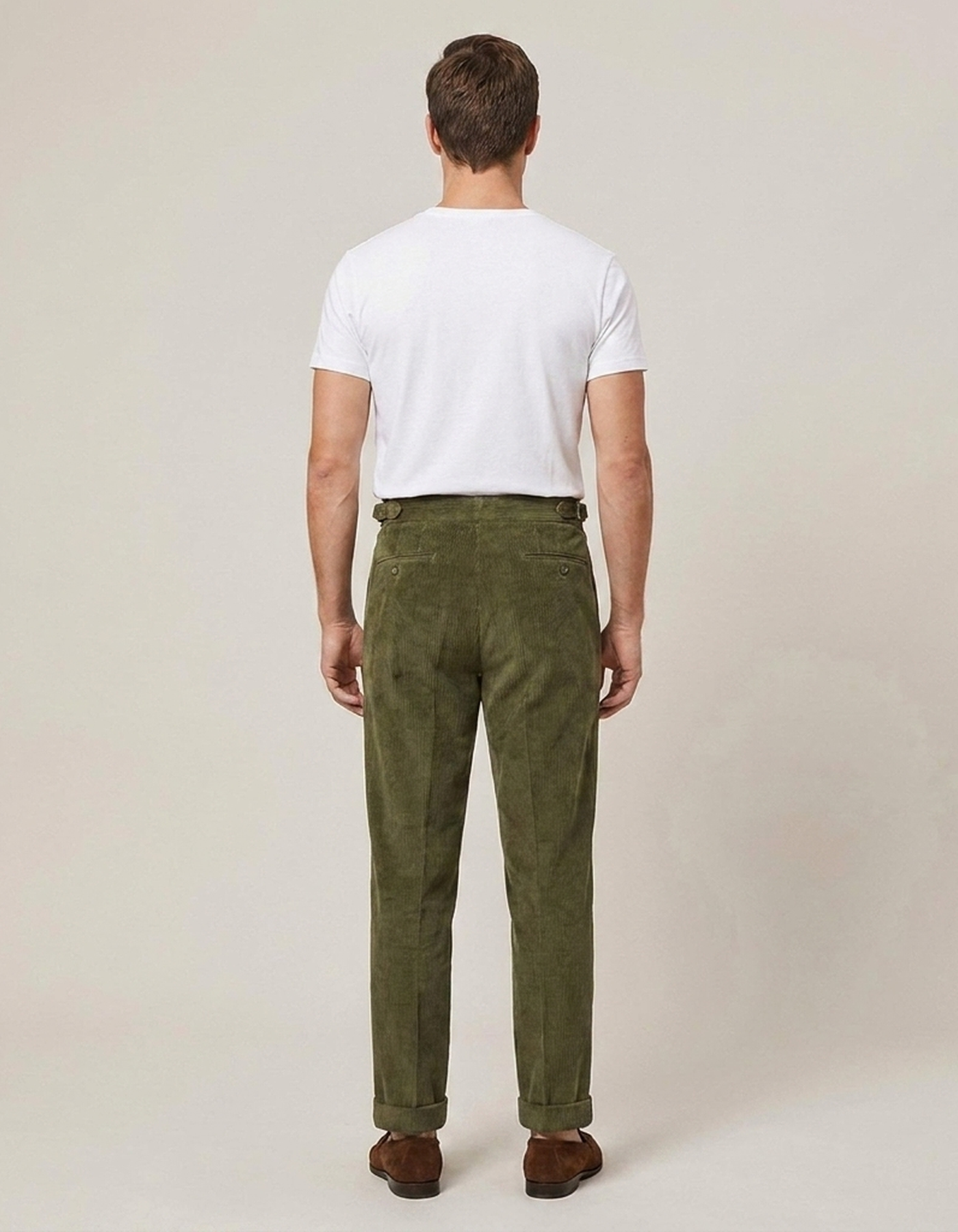 PLUXSTYLE::numise::mens-high-rise-pleated-pants::back