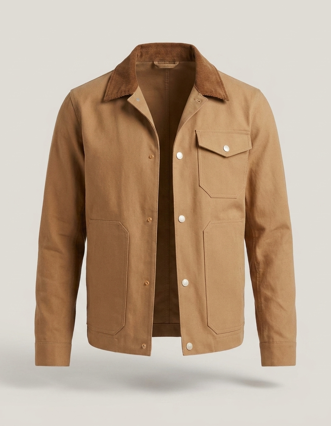 PLUXSTYLE::numise::mens-relaxed-button-down-parka::pack-brown