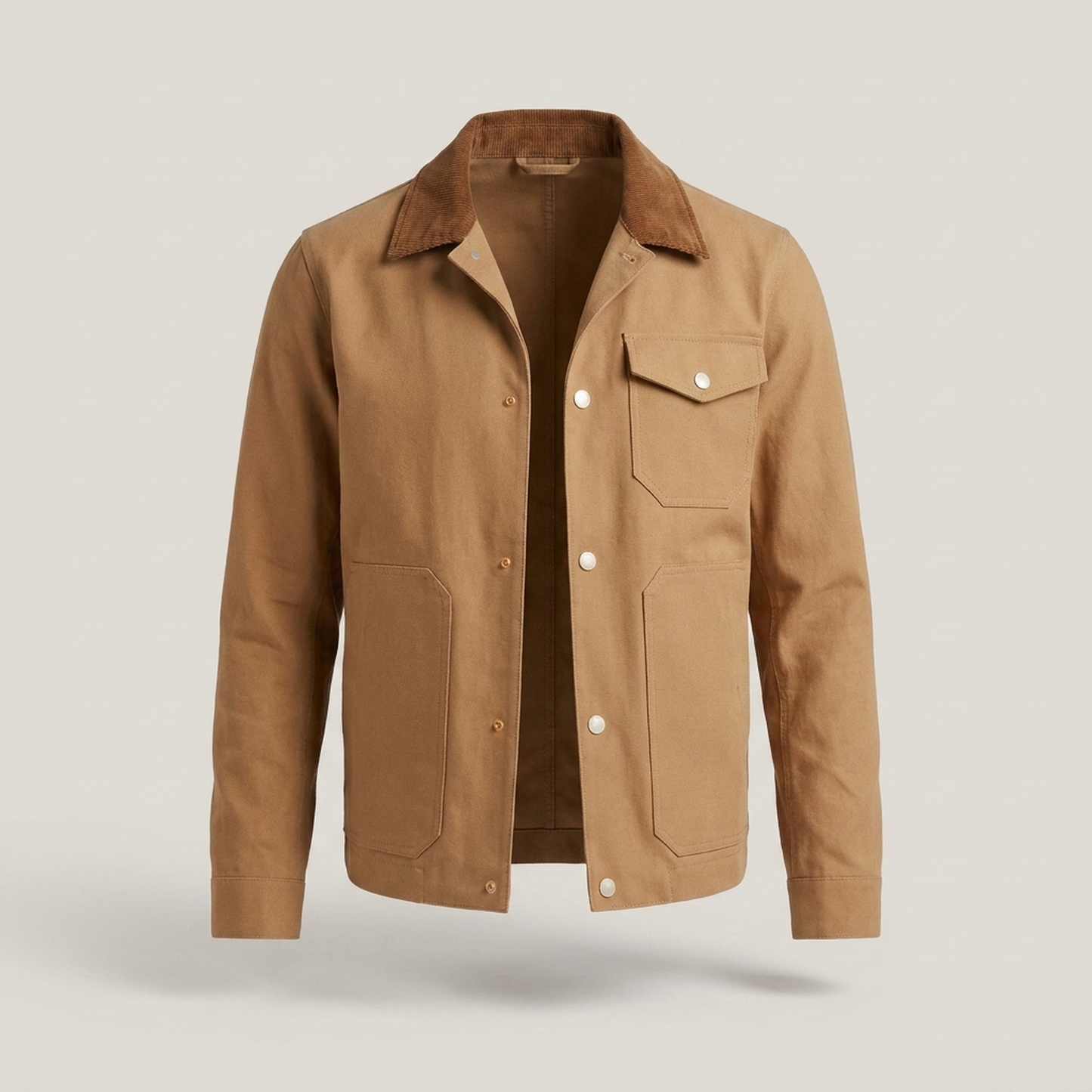 PLUXSTYLE::numise::mens-relaxed-button-down-parka::pack-brown
