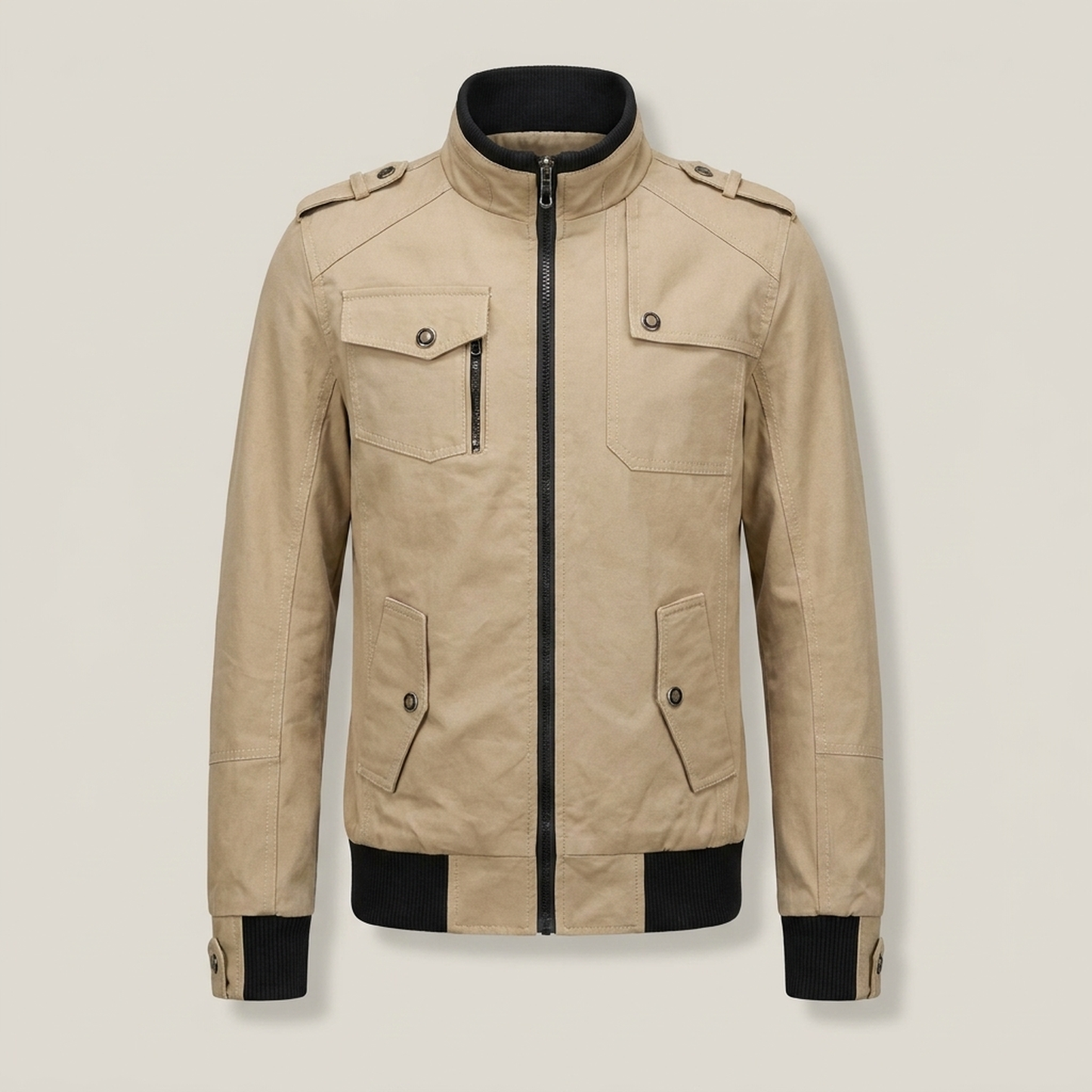 PLUXSTYLE::numise::mens-everyday-zip-up-parka::pack-khaki