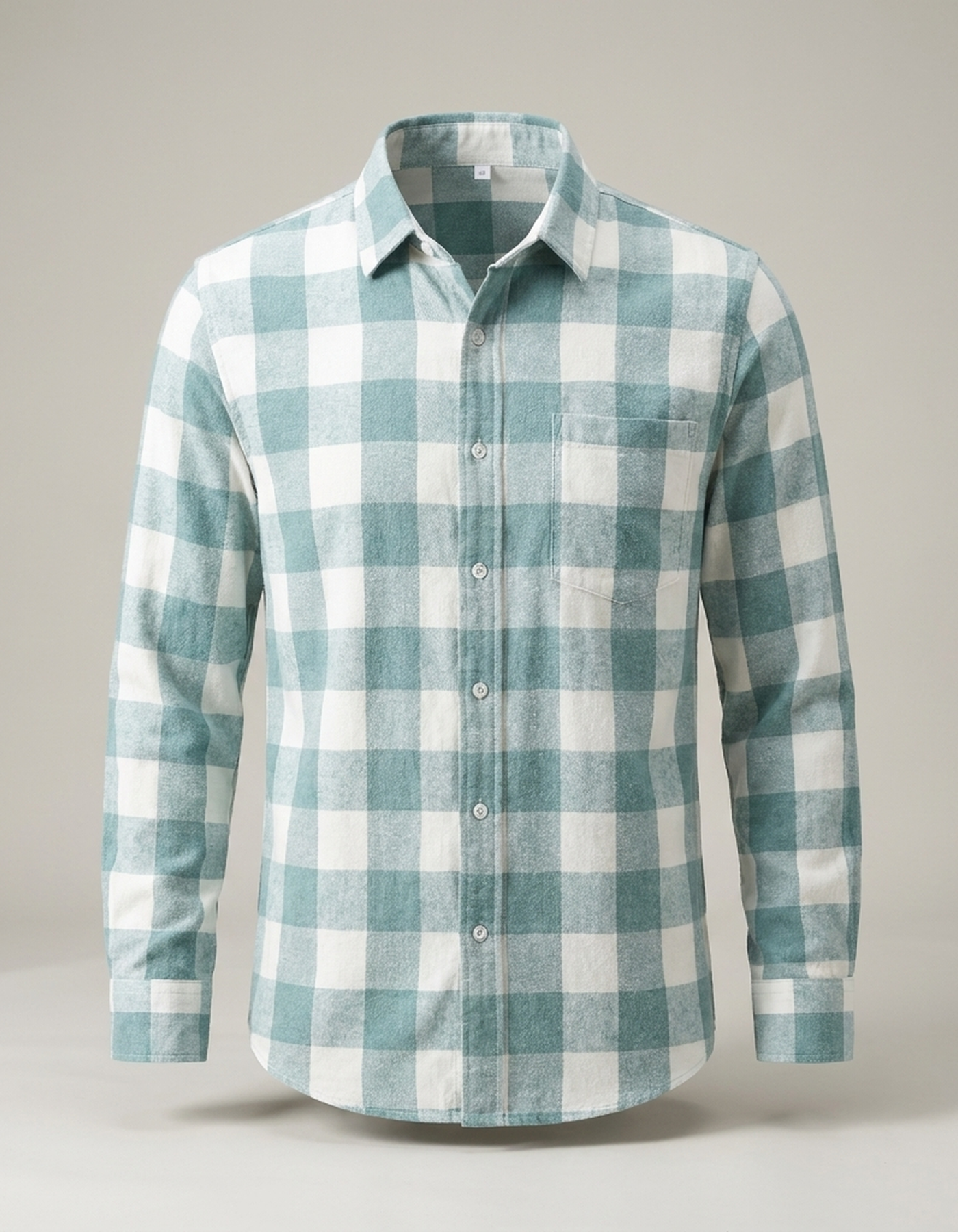 PLUXSTYLE::numise::mens-slim-fit-plaid-shirt::pack-green