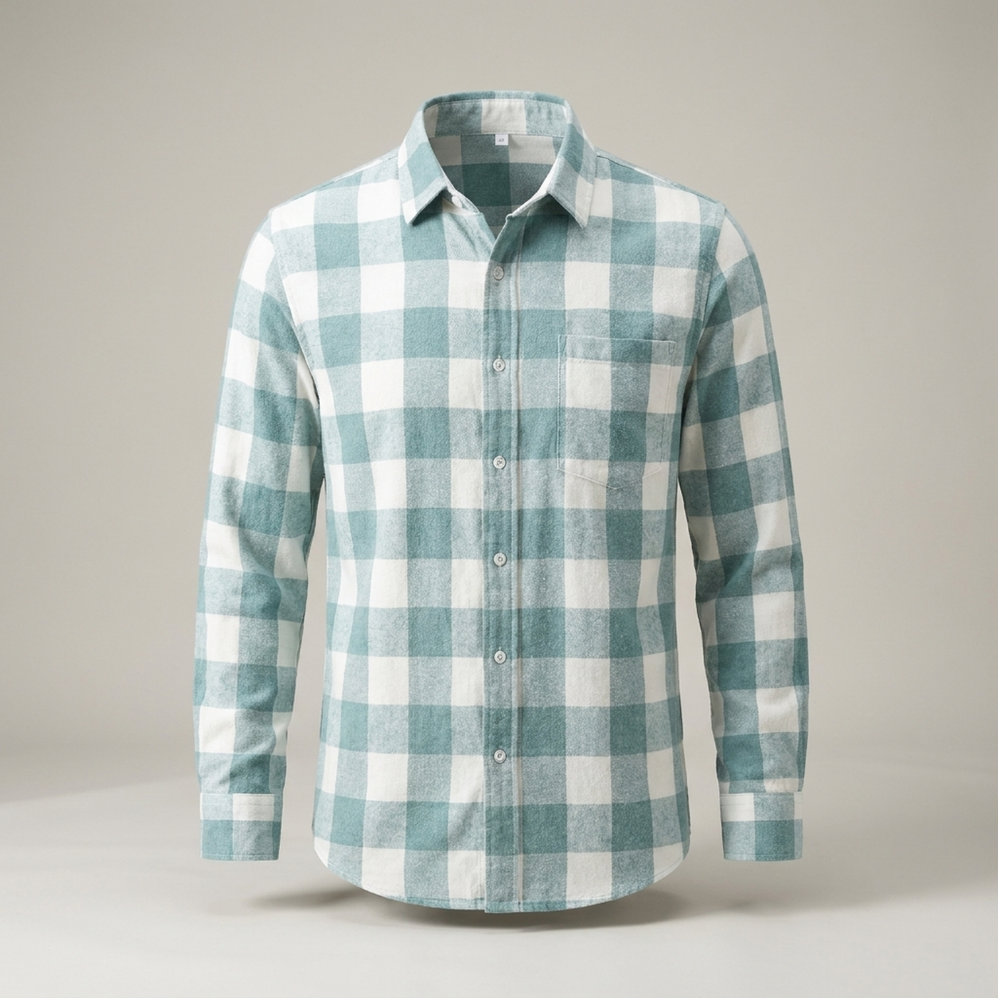PLUXSTYLE::numise::mens-slim-fit-plaid-shirt::pack-green